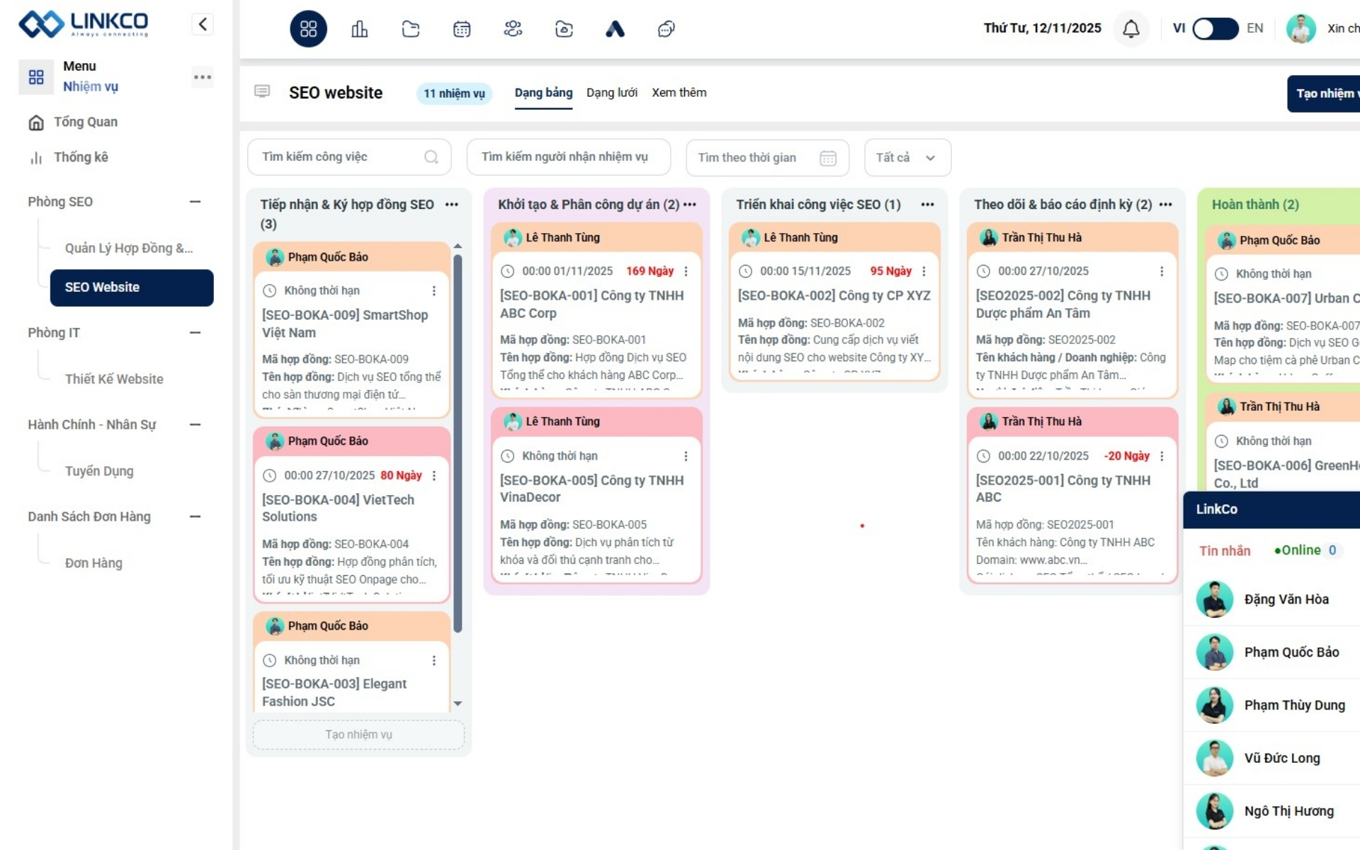 Quản lý task và timeline