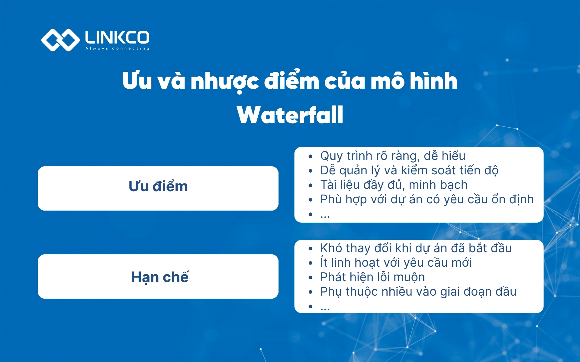 Ưu và nhược điểm của mô hình Waterfall