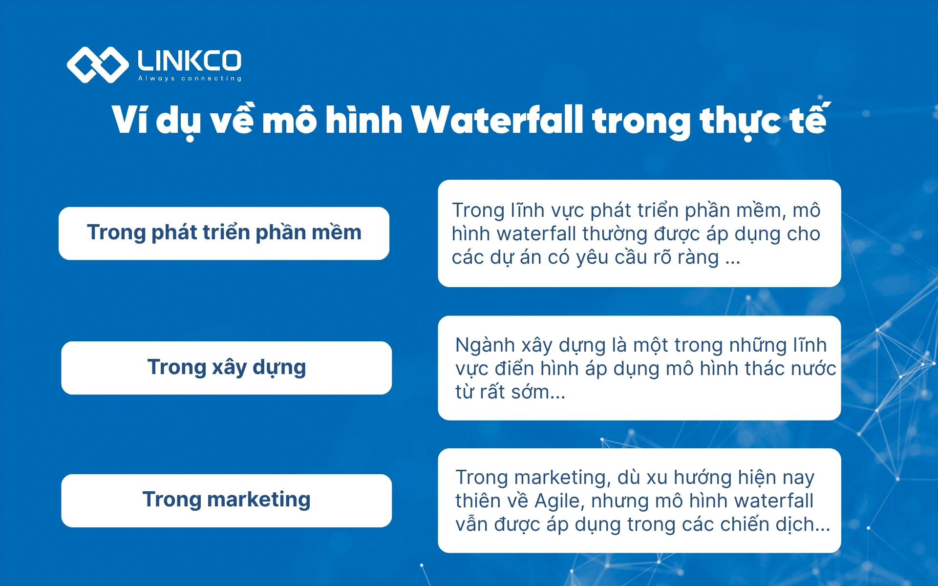 Ví dụ về mô hình Waterfall trong thực tế